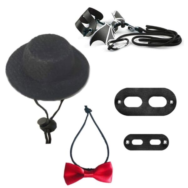 Corda de tração de lagarto, chapéu, laço, couro macio, urso, dragão, arnês, coleira, dia das bruxas, fantasia, roupas para animais de estimação, suprimentos - Image 4